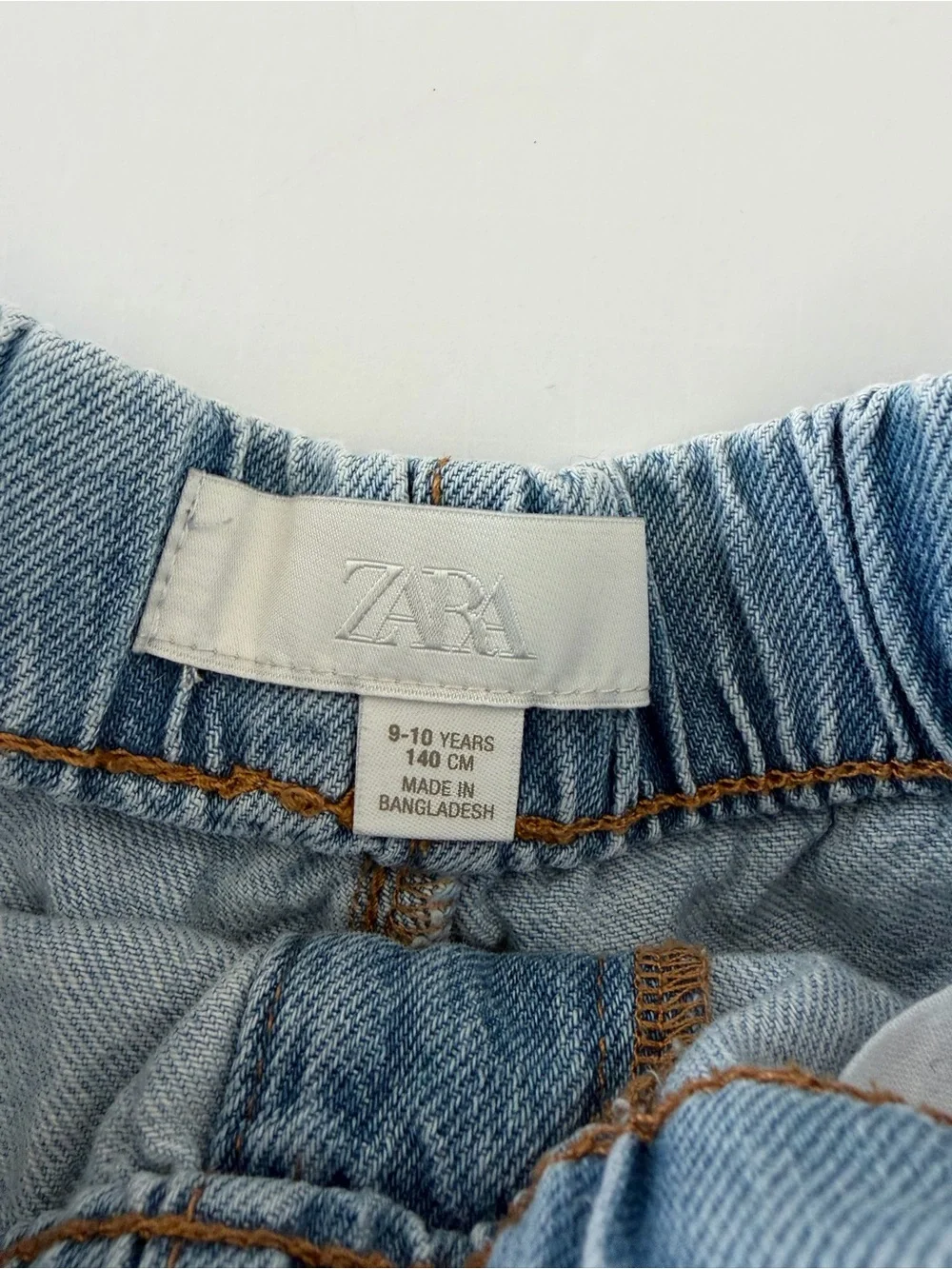 Zara Girls Denim Pull On Shorts Casual Elastic Waistband Size 9-10Y